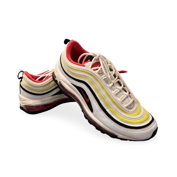 Nike Air Max 97 White Rush Pink Black Volt Green Sneakers CI9871-100 Size 8.5 - Picture 1 of 11